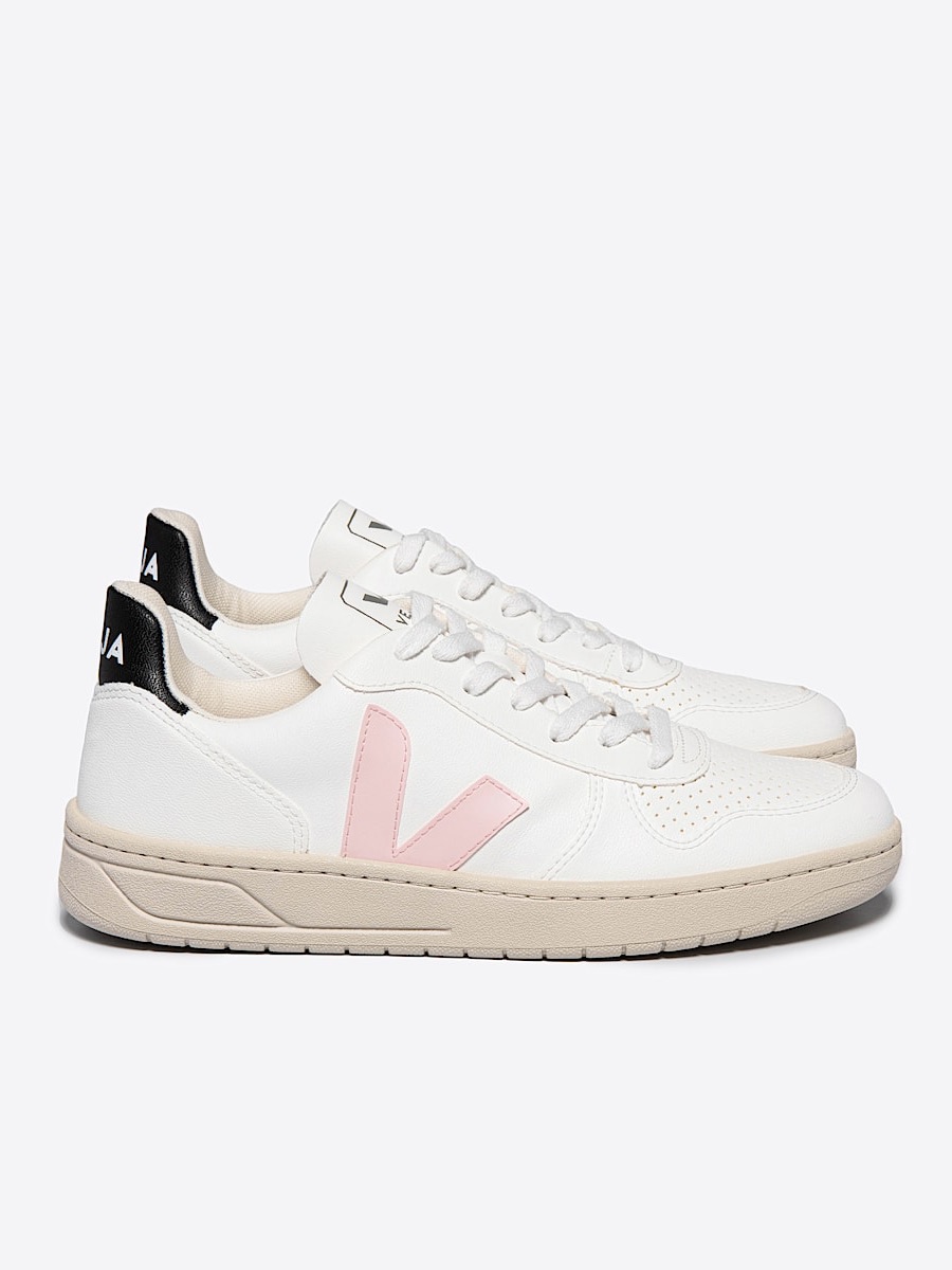 Veja V10 Sneakers In White Petale & Pale Pink